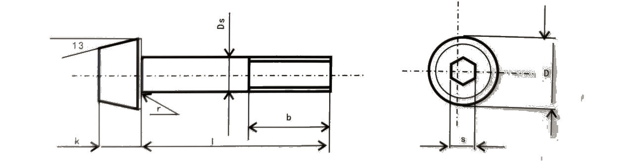 Parafusos de titânio com soquete sextavado DIN912 TAP
