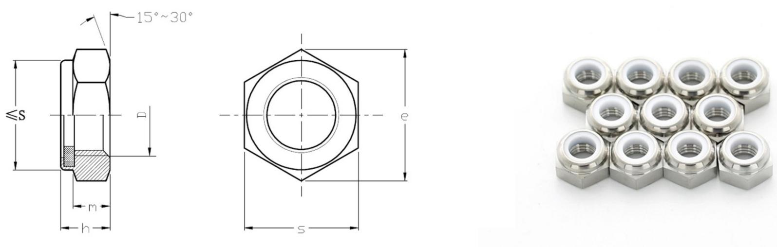 Tipo de Torque Predominante Porcas Finas Hexagonais Inserção Não Metálica