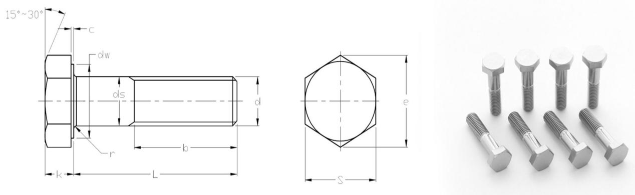 Parafusos de cabeça hexagonal DIN931
