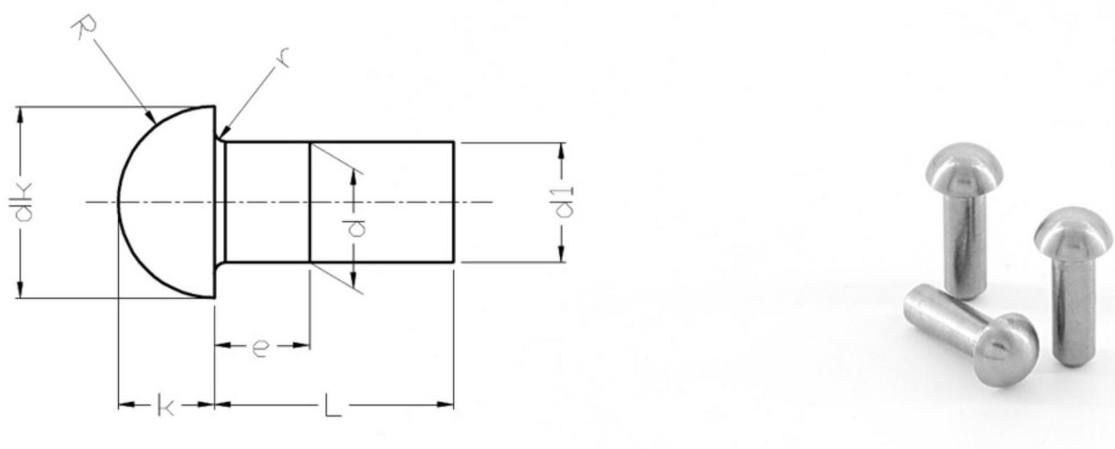 Rebites de titânio de cabeça redonda DIN660