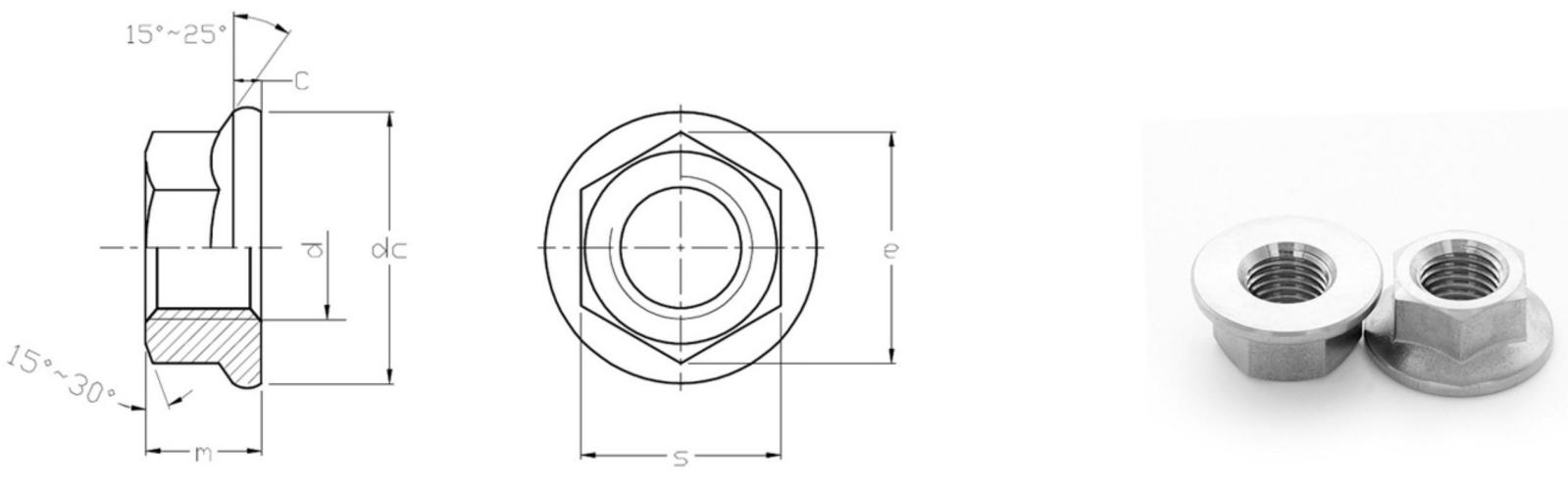 Porcas de flange hexagonal ISO 4161