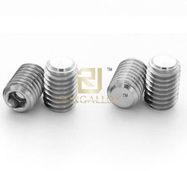 Parafusos de fixação de soquete hexagonal de titânio GB/T77 com ponta plana